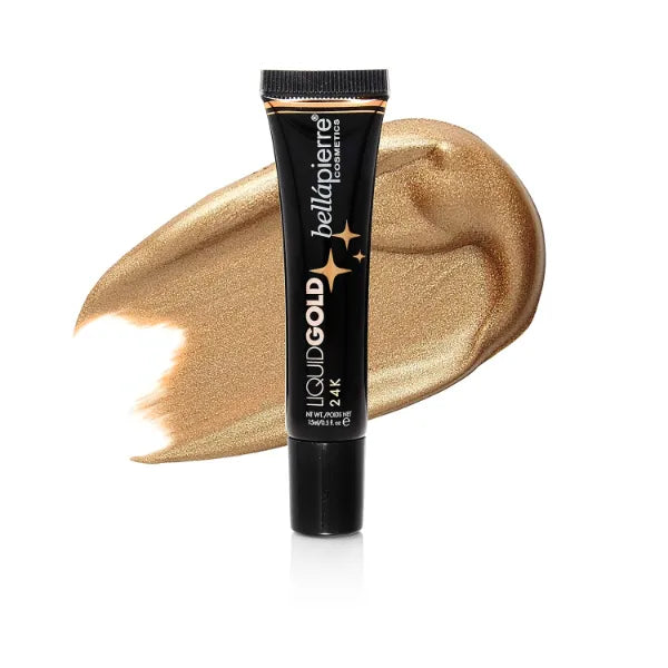 bellapierre Liquid Gold Shimmering Highlighter | Lightweight Radiant Makeup Adds Shimmer and Shine | Non-Toxic and Paraben Free - 0.5 Fl. Oz