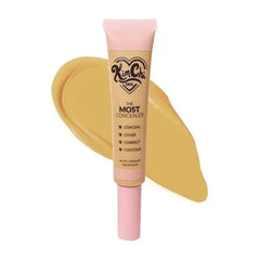 KimChiChic Beauty The Most Concealer Full Coverage Water Resistant Multi Use Concealer Conceal, Correct, Contour & Highlight Matte Satin Hybrid Finish Brush Applicator