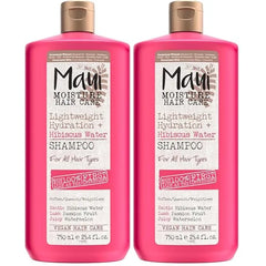 Maui Moisture Lightweight Hydration + Hibiscus Water Shampoo, Moisturizing Shampoo Softens & Quenches Wavy & Curly Hair with Aloe Vera, Vegan & Sulfate-Free Surfactants, 25.4 fl. oz