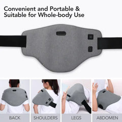 Gasky Electric Heating Pad 21" x 13"– 6 Heat Settings, Auto Shut-Off, Portable Wrap with Straps – Grey