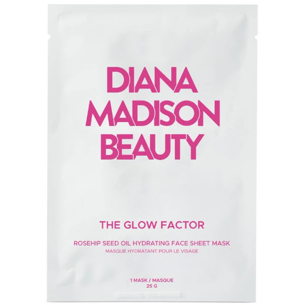 Diana Madison Beauty The Glow Factor Rosehip Seed Oil Hydrating Face Sheet Mask