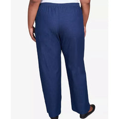 Alfred Dunner Plus Size Classic Denim Pull-On Straight-Leg Short Length Pants, Denim