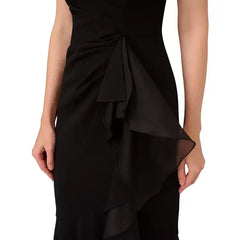 Adrianna Papell Women's Sleeveless Ruffled High Low Gown for Elegant and Dramatic Evening Style