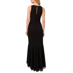 Adrianna Papell Women's Sleeveless Ruffled High Low Gown for Elegant and Dramatic Evening Style