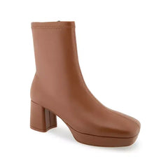 Aerosoles Sussex Boot Midcalf Platform High Boots, Stylish Comfortable Womens Footwear ,Luggage Combo Faux Leather-Polyurethane