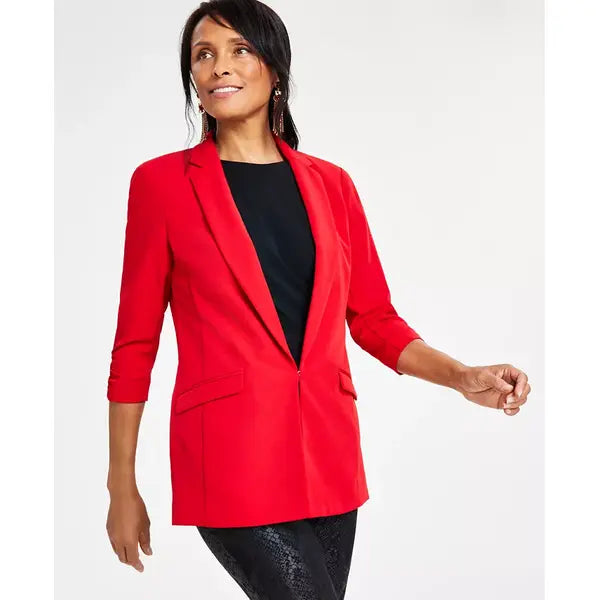 Women's Menswear Blazer, Created for Macy's-Red