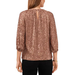 Macy's Women's Keyhole Detail Raglan Sleeve Top-foxtrot