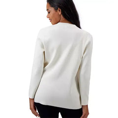 Anne Klein Petite Newport Open Front Cardigan Sweater, Stylish Comfortable Womens Top, Anne White