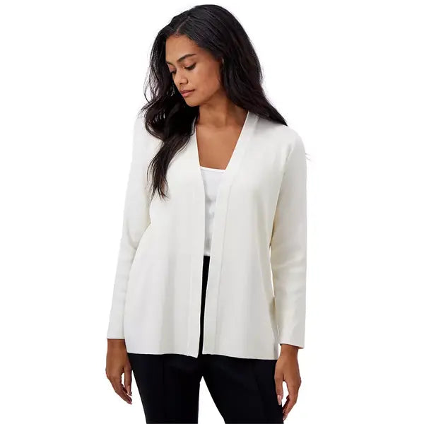 Anne Klein Petite Newport Open Front Cardigan Sweater, Stylish Comfortable Womens Top, Anne White