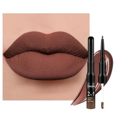 Kaely 2-in-1 Matte Lipstick and Lip Liner, Liquid Lip Stain Makeup for women Long Lasting Waterproof Smudge Proof