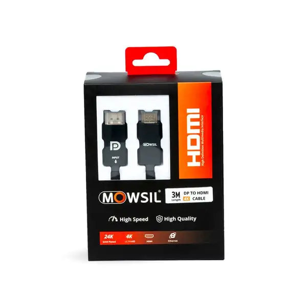 Mowsil DP to HDMI 4K UHD Cable, DisplayPort to HDMI Video Cable