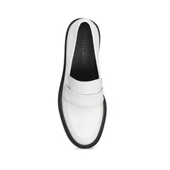 Aerosoles Ronnie Womens Lug Heeled Loafer, Stylish Comfortable Everyday Shoe , White Leather ,Size 6m