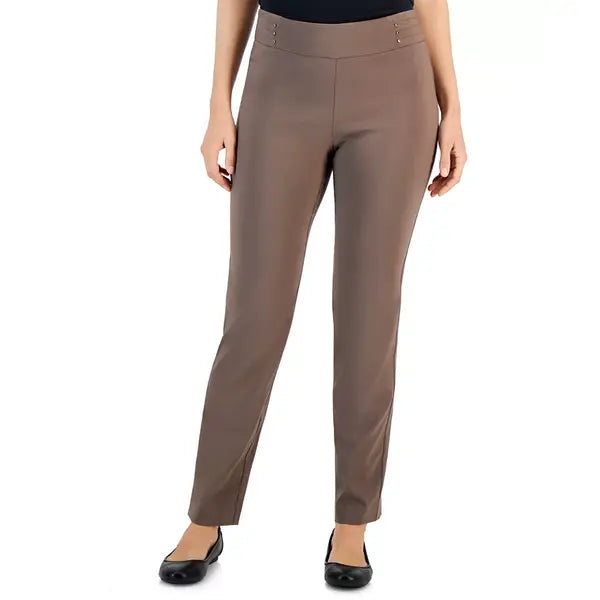 Women's Studded-Rivet Pants, Regular & Short Lengths, Created for Macy's, -Bworn clay