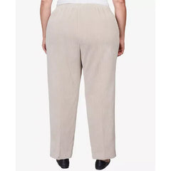 Alfred Dunner Plus Size St.Moritz Corduroy Regular Fit Average Length Pants, Fawn