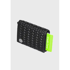 Furniq UK Men's Genuine Leather Weave Pattern Trifold Card Holder