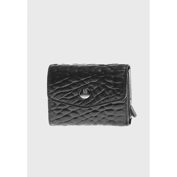 Furniq UK Men's Genuine Leather Elephant Pattern Snap Closure Wallet & Card Holder