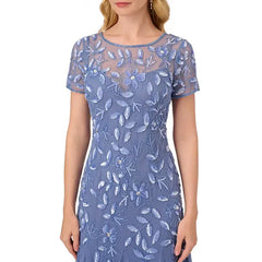 Adrianna Papell Plus Size Floral-Beaded Gown, Perfect for Elegant Events