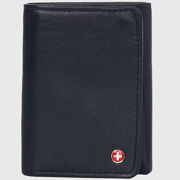 Alpine Swiss RFID Mens Wallet Deluxe Capacity Trifold With Divided Bill Section