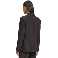 Karl Lagerfeld Women's Notched Lapel One Button Blazer,Created by Macy's-Black