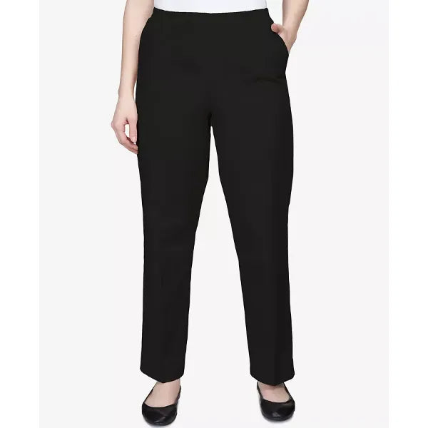 Alfred Dunner Classics Twill Pull On Pants for Women, Comfortable Stretch Waist Trousers