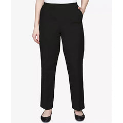 Alfred Dunner Classics Twill Pull On Pants for Women, Comfortable Stretch Waist Trousers
