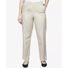 Alfred Dunner Classics Twill Pull On Pants for Women, Comfortable Stretch Waist Trousers