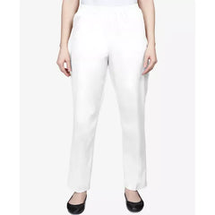 Alfred Dunner Classics Twill Pull On Pants for Women, Comfortable Stretch Waist Trousers