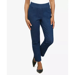 Alfred Dunner Women's Super Stretch Mid- Rise Average Length Denim Pant