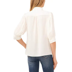 Macy's Women's 3/4-Sleeve Collared Button Down Blouse-New Ivory