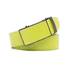 Braveman Men's Genuine Leather Crocodile Design Dress Belt with Automatic Buckle