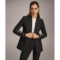 Donna Karan Women's Button Sleeve Blazer,Created by Macy's-Black