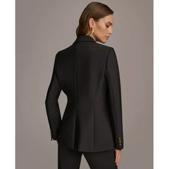 Donna Karan Women's One Button Blazer,Created by Macy's-Black