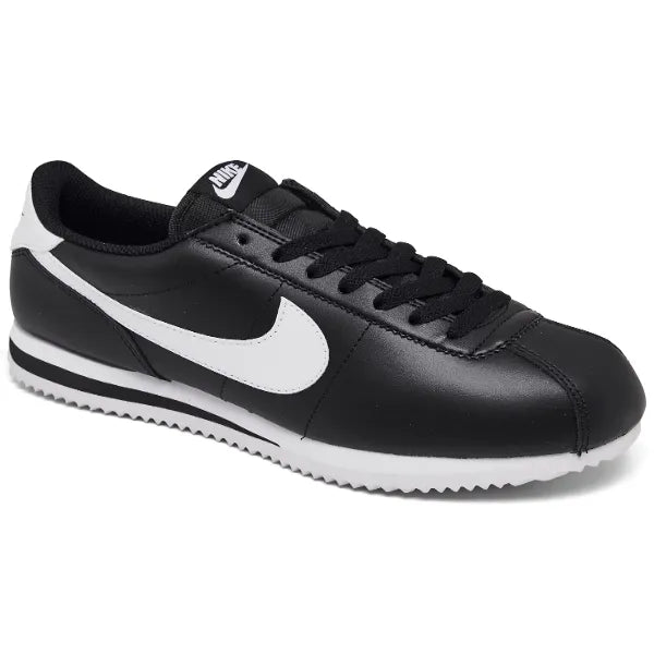 Nike Women's Classic Cortez Leather Casual Sneakers from Finish Line - Black, White