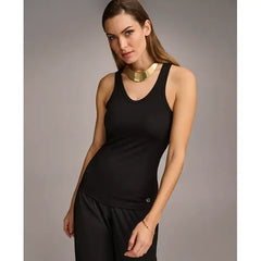 Macy's Donna Karan Women's Sleeveless Fitted Tank Top-Black