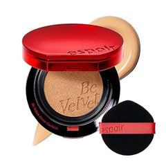 Espoir Be Velvet Cushion Foundation | Quick and Easy Coverage with Long-lasting Color by Zero Oxidation, Velvety Smooth Finish & Lightweight Formula, Vegan, Korean Makeup - 0.46 oz