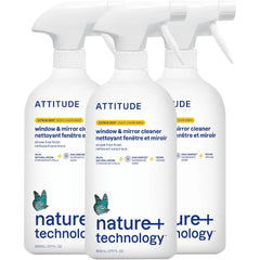 ATTITUDE Window and Mirror Cleaner, EWG Verified, Plant- and Mineral-Based Ingredients, Vegan and Cruelty-free Household Products, Citrus Zest, 27.1 Fl Oz