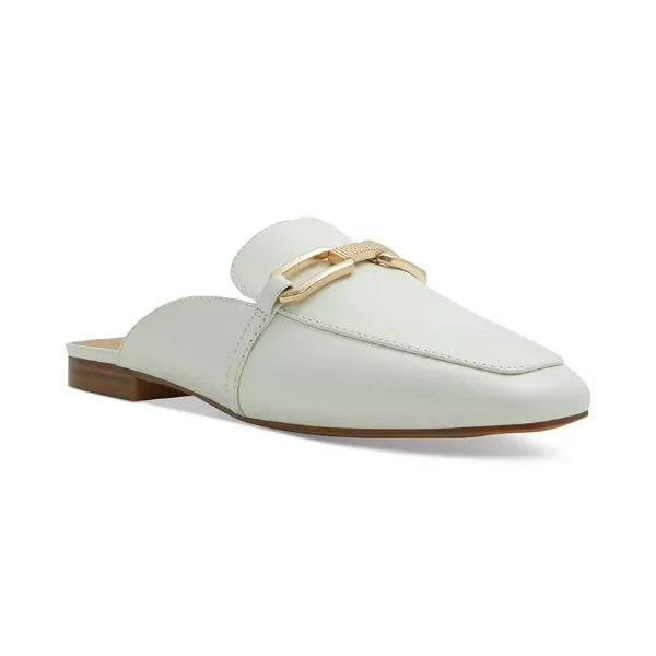 ALDO Womens Silvie Square Toe Slip On Mules, Trendy Comfortable Slides ,White