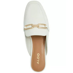 ALDO Womens Silvie Square Toe Slip On Mules, Trendy Comfortable Slides ,White