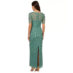 Adrianna Papell Embellished Floral Sheath Dress for Elegant and Timeless Evening Wear