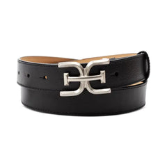 Sam Edelman Women's Slim Double-E Plaque Buckle Belt