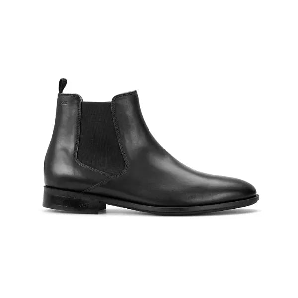 Hugo Boss Men's Colby Leather Chelsea Slip On Boot - Black