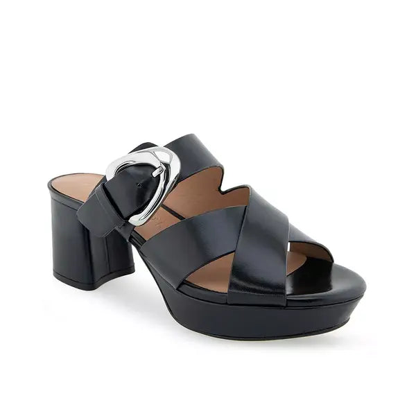 Aerosoles Womens Collin Buckle Slip On Platforms Stylish Comfortable Footwear