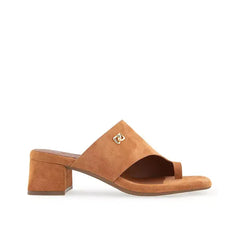 Aerosoles Womens Etta Dress Sandal Low Heels, Comfortable Stylish Evening Shoes, Tan Suede , 7.5 M size