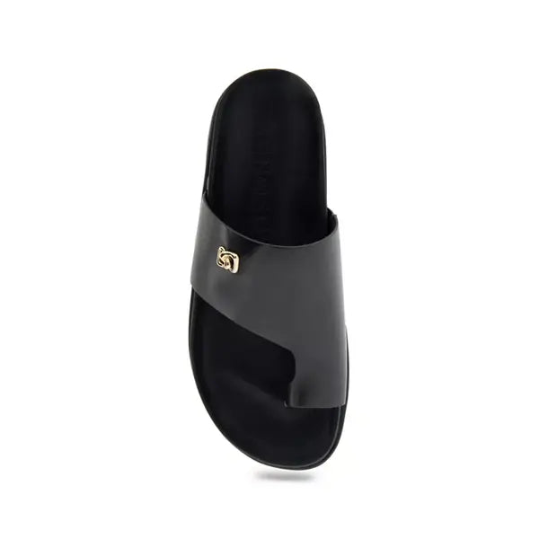 Aerosoles Laurel Womens Ornamented Sandals, Comfortable Stylish Casual Footwear, Black Leather ,Size 7m