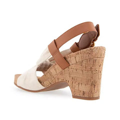 Aerosoles Miki Womens Open Toe Buckle Wedge Sandals, Comfortable Stylish Summer Footwear, Natural Canvas