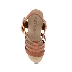 Aerosoles Womens Paige Buckle Strap Wedge Stylish Comfortable Footwear