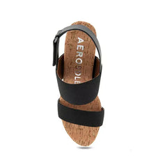 Aerosoles Cetara Tailored Loafer, Wedge Stylish Comfortable Slip On Shoes, Black Elastic