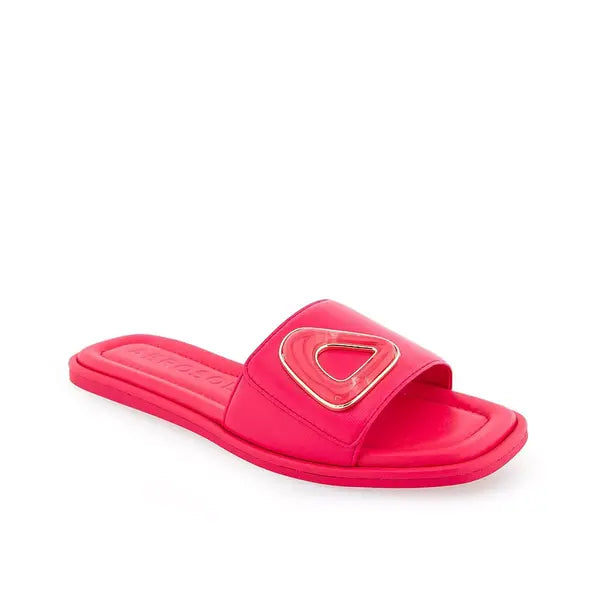 Aerosoles Women's Blaire Ornamented Slides Stylish, Comfortable Slip-On Sandals, Virtual Pink Leather