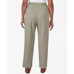 Alfred Dunner Women's Tuscan Sunset Twill Average Length Pants, Aloe, Size 18