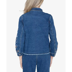 Alfred Dunner Scottsdale Women's Floral Embroidered Fringe Jacket, Meddenm , Size S